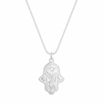 Load image into Gallery viewer, Blessed Hamsa Necklace SILVER