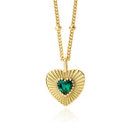 Load image into Gallery viewer, GREEN AURA HEART NECKLACE