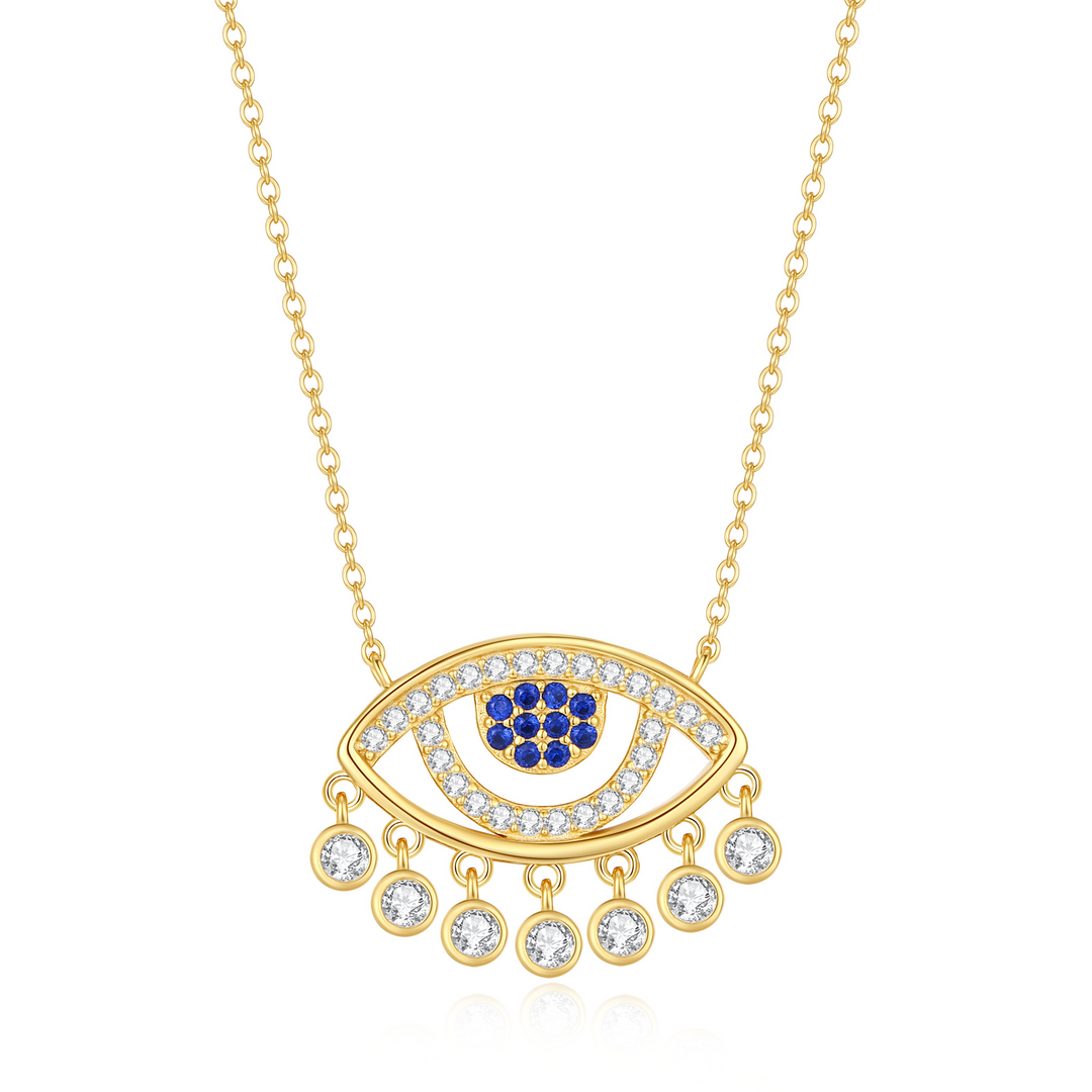 Blue chandelier necklace
