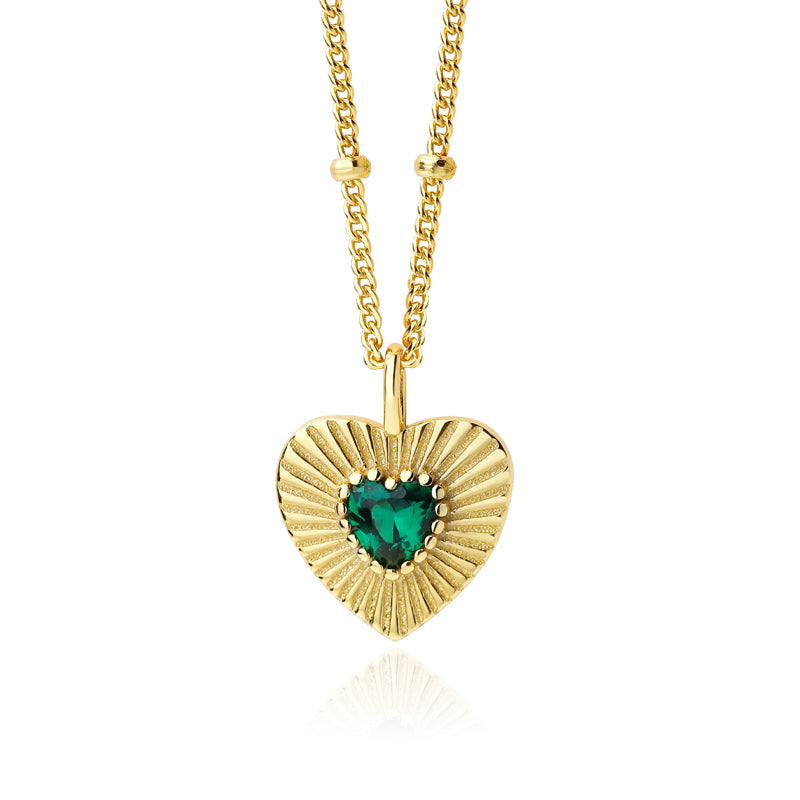 GREEN AURA HEART NECKLACE