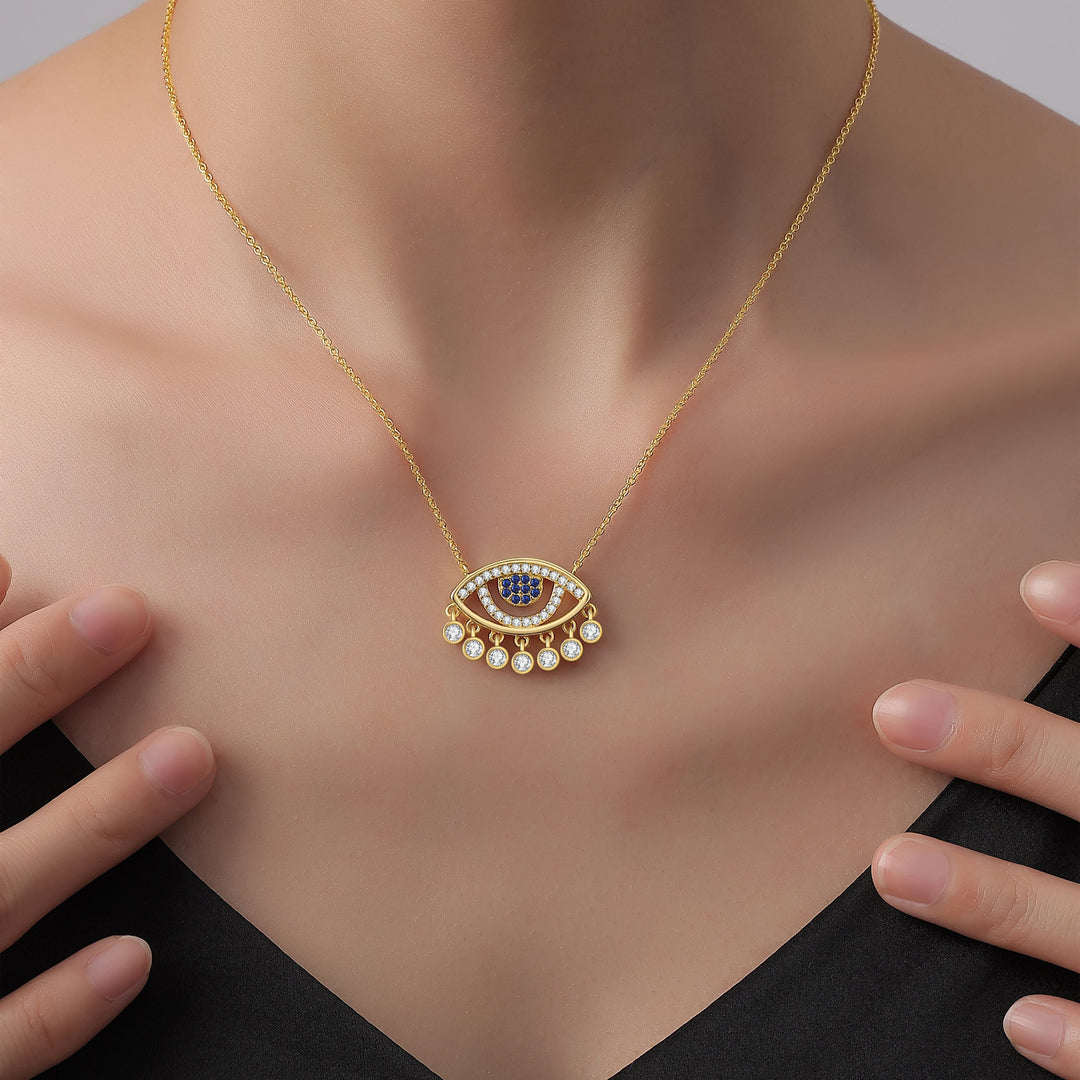 Blue chandelier necklace